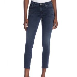 Hudson Dark Wash Natalie Midrise Ankle Super Skinny Raw Hem Jeans Love Lock